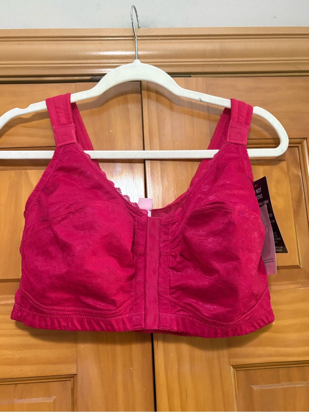 Comfort Choice Front-Closure Posture Support Bra in Pink Red Size 38G NWT